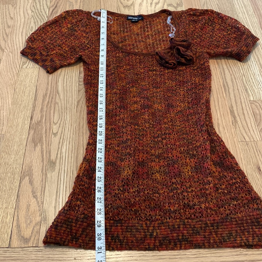 Kensie Pretty M Brown & Red Scoop Neck Tunic - Picture 8 of 13
